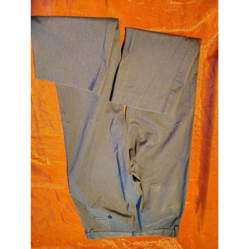 Mens Dress Pants 48 Gray Made in Italy Flat Front Tailored Trousers Wool Blend
